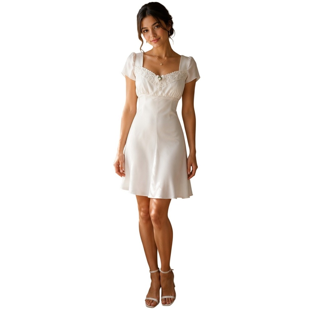 Deadstock Jessica McClintock Women's Gunne Sax‎ Dress White NWT 9/10